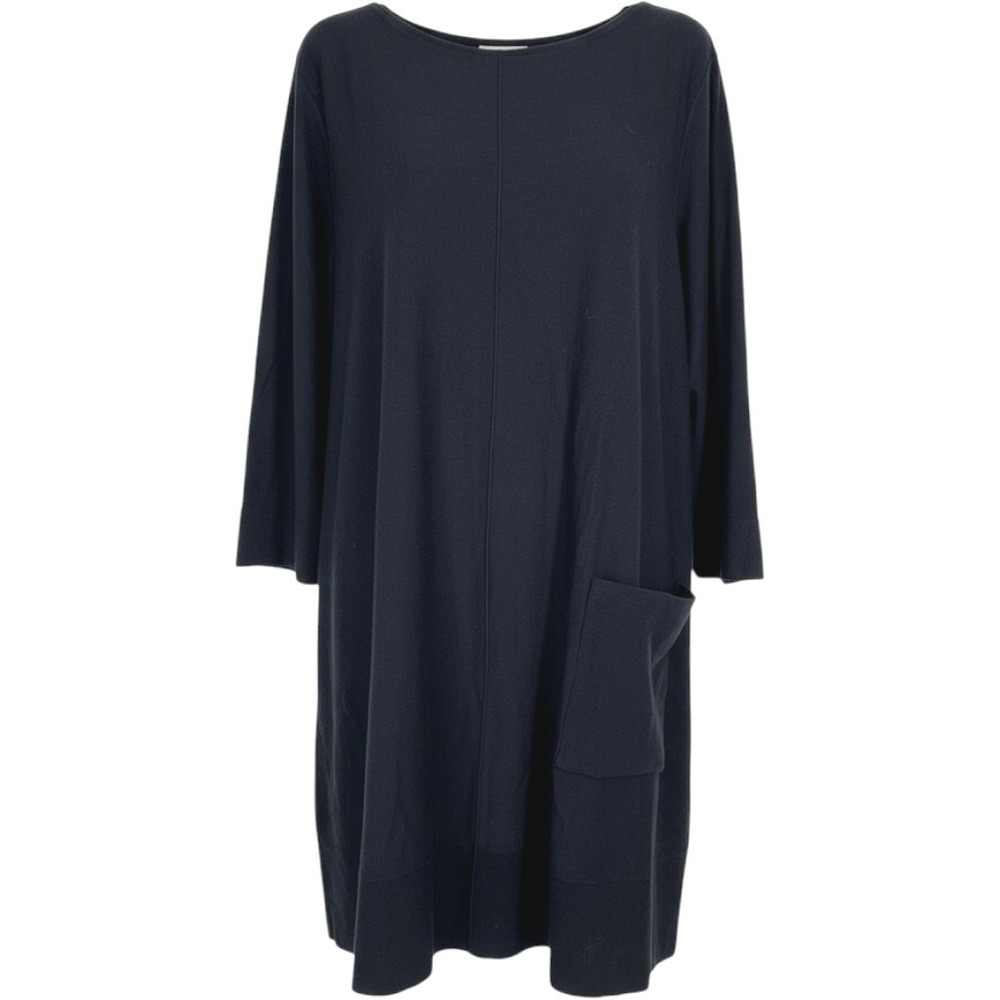 J. Jill Oversized Cotton Knit Tunic Top Patch Pocket Size XL Tall Navy Lagenlook